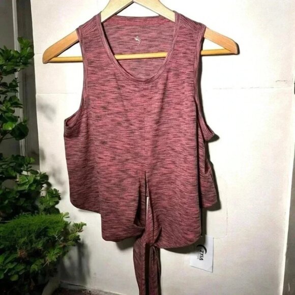 ZYIA Tops - NWT ZYIA HEATHERED CHERRY TANK TOP S
